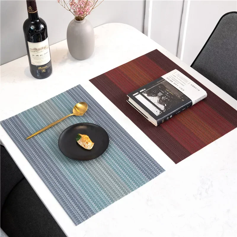 

PVC Washable Placemats for Dining Table Mat Non-slip Placemat Set in Kitchen Accessories Cup Coaster Wine Pad Home Decor