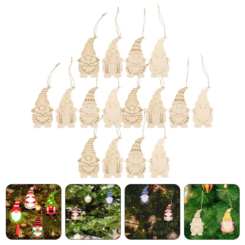 

1 set of Gnome Hanging Ornaments DIY Gnome Crafts Unfinished Slices