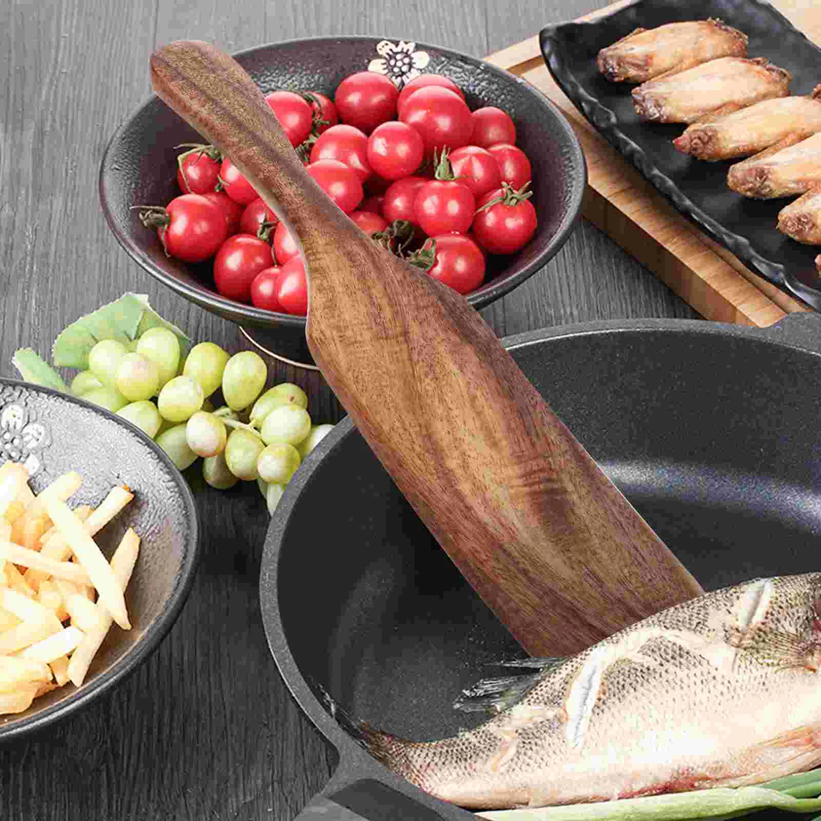 Европейский стиль деревянная кухонная утварь с длинной ручкой лопаточка