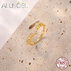 ALLNOEL серебро 925 ювелирное изделие, модное, форме оливы, кольцо в форме листа, настоящее золото позолота обручальное кольцо хорошее ювелирное изделие, опт, много оптом, модные кольца бижутерия подарки на новый год