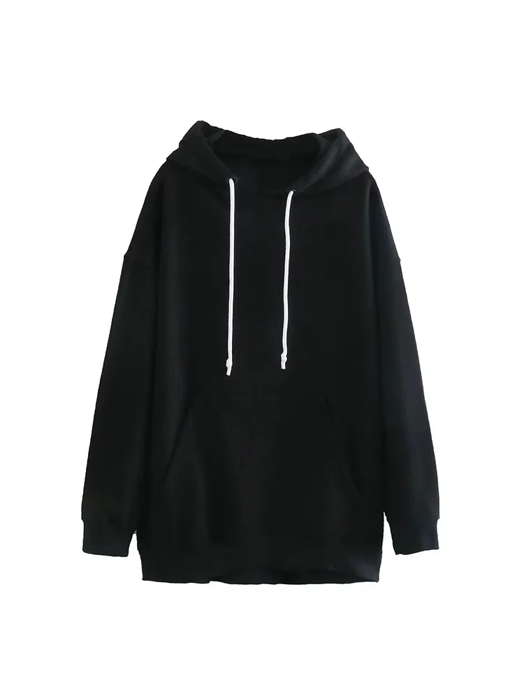 

PB&ZA 8417301 Women 2022 New Fashion Kangaroo Pocket Hoodies Sweatshirts Long Sleeve Fleece Female Pullovers Tops 8417/301