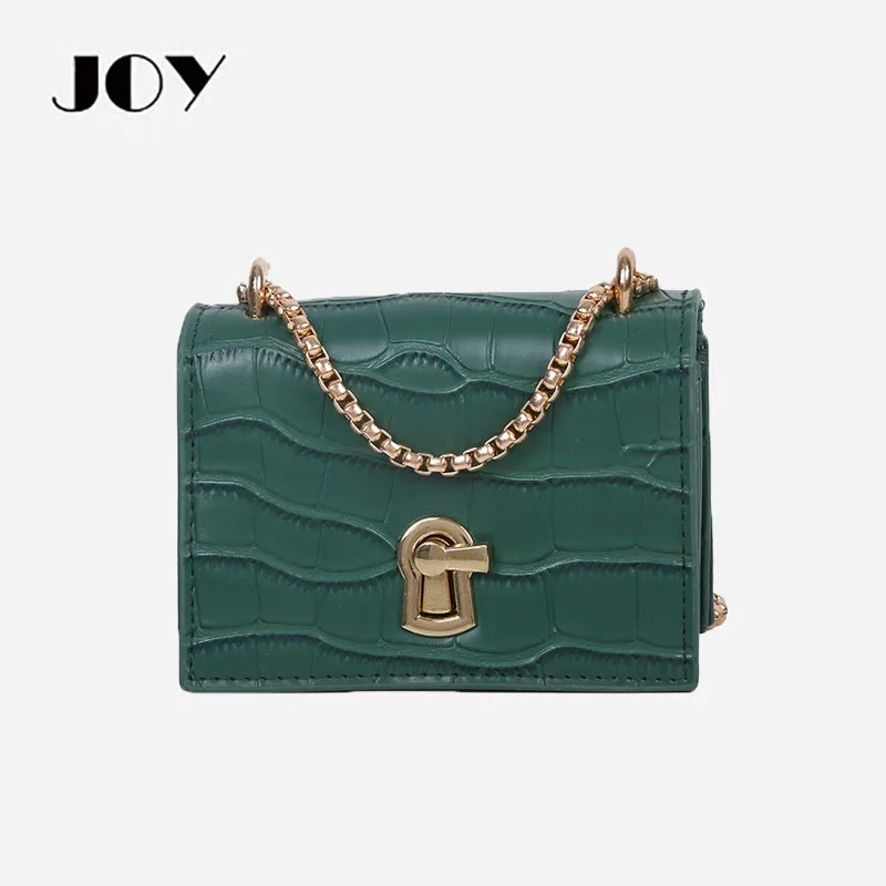

JOY Women's Bag New Fashion Crocodile Chain Small Square Bag Design Single Shoulder Messenger Bag