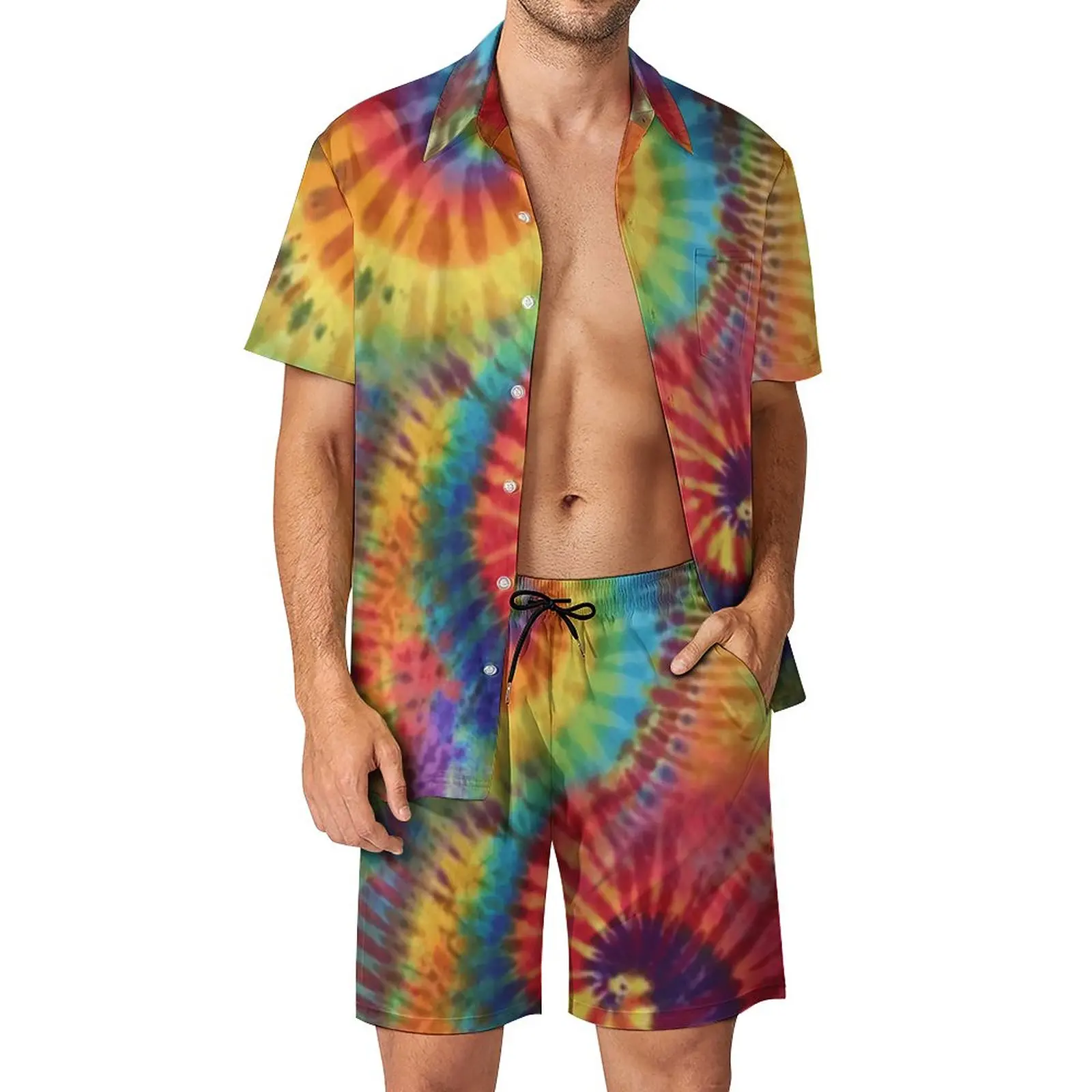 

Мужской винтажный пляжный костюм для сестер Tie Dye G, костюм из 2 предметов, американский размер