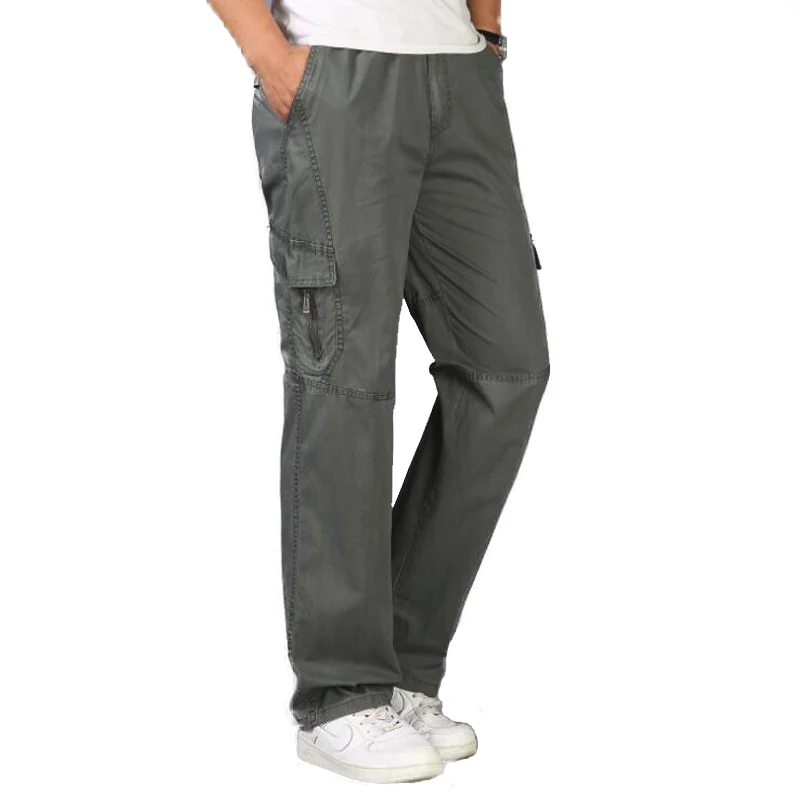 

Hot Sale Summer Men Cargo Pants Casual Loose Thin Track Pants Pantalon Hombre Mens Military Straight Trousers Plus Size L-6XL