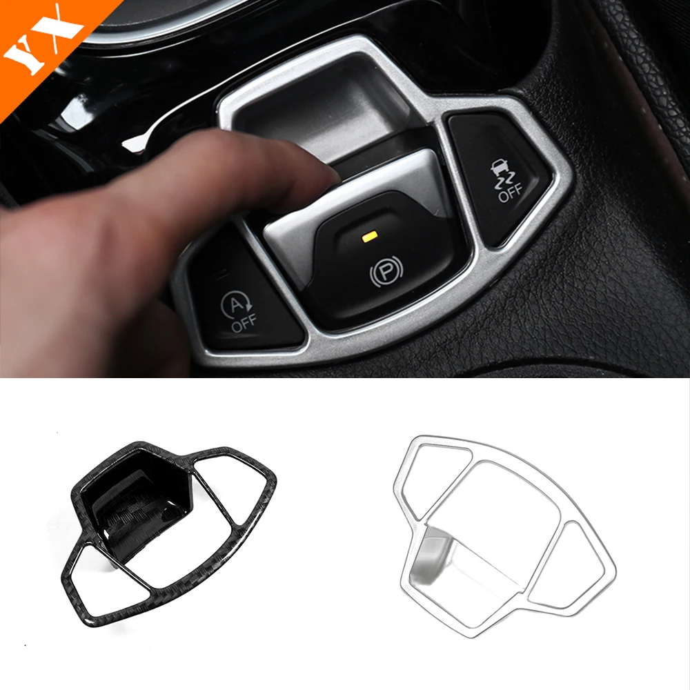 

Car Electronic Hand Brake Button Panel Trim Cover Carbon Silver Styling Moulding For Jeep Compass 2017-2021 Accessories 1pcs