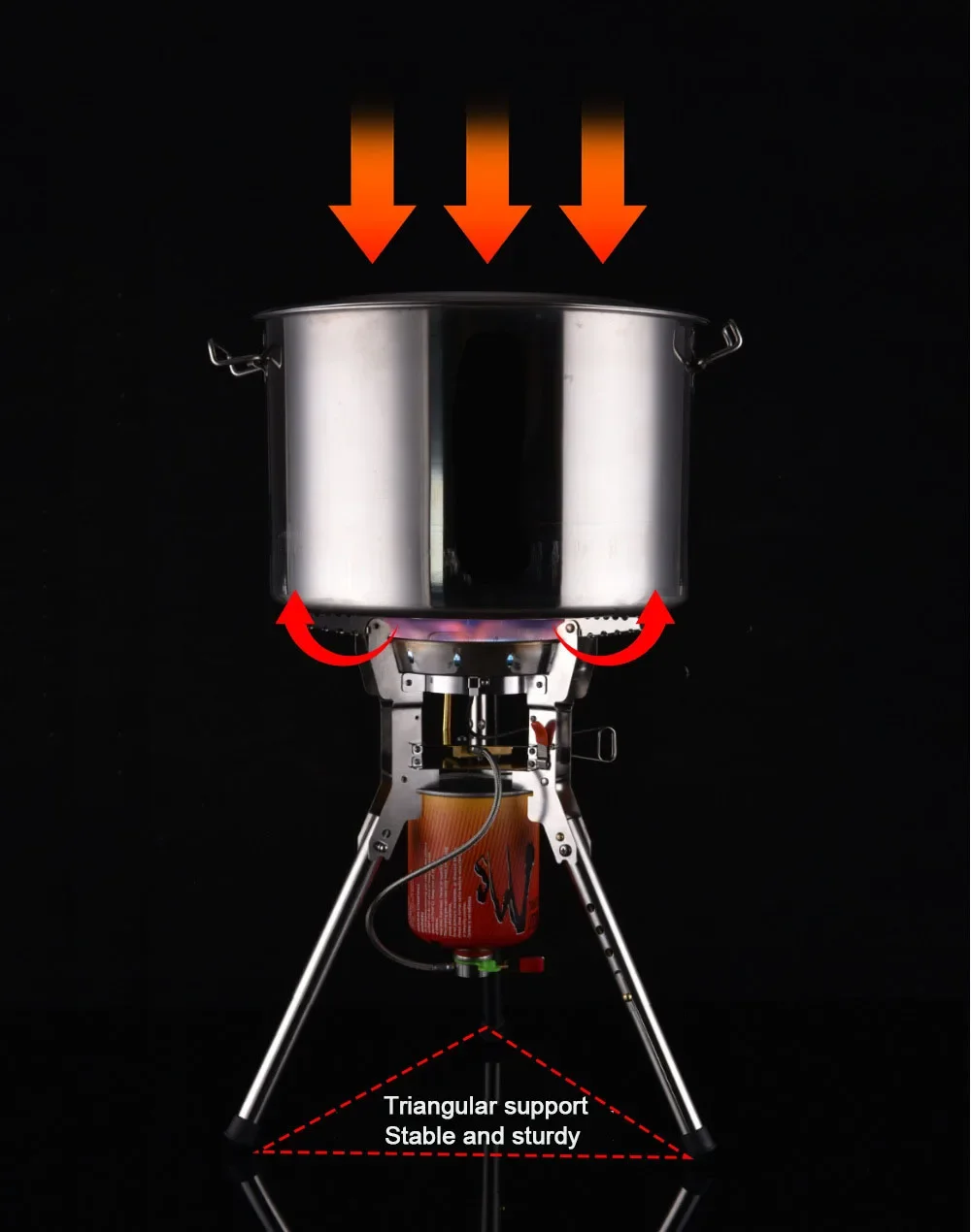 BRS-69 4360 Вт уличная газовая плита с регулируемой высотой Складная горелка