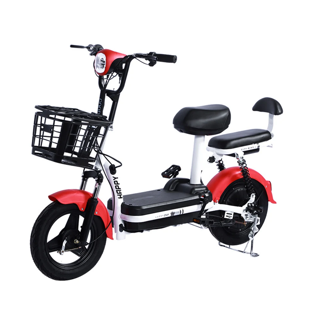 

Lithium Cell Electric Motorcycle 48v12ah Electromobile Front And Rear Disc Brakes With Backseat Portable Motor Driven Vehicle
