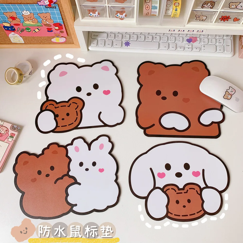

Korean Style Ins Girl Heart Cartoon Bear Mouse Pad Small Kawaii Mouse Pad for Computer Student Office Non-Slip Student Table Mat