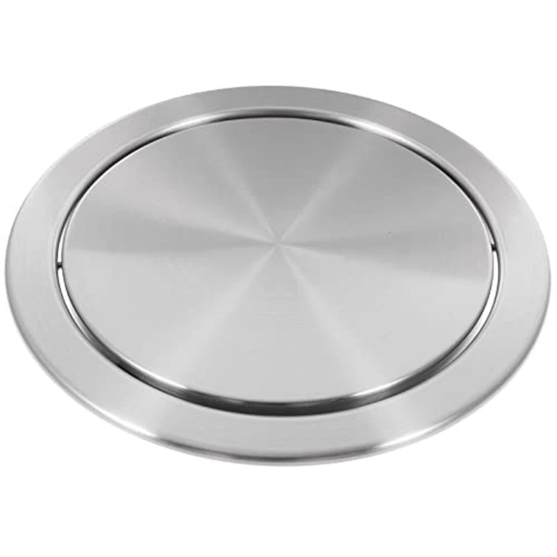 

Trash Can Lid Simple Trash Grommet Embedded Countertop Round Cover Swing Flap Trash Bin Lid For Kitchen Bathroom Office