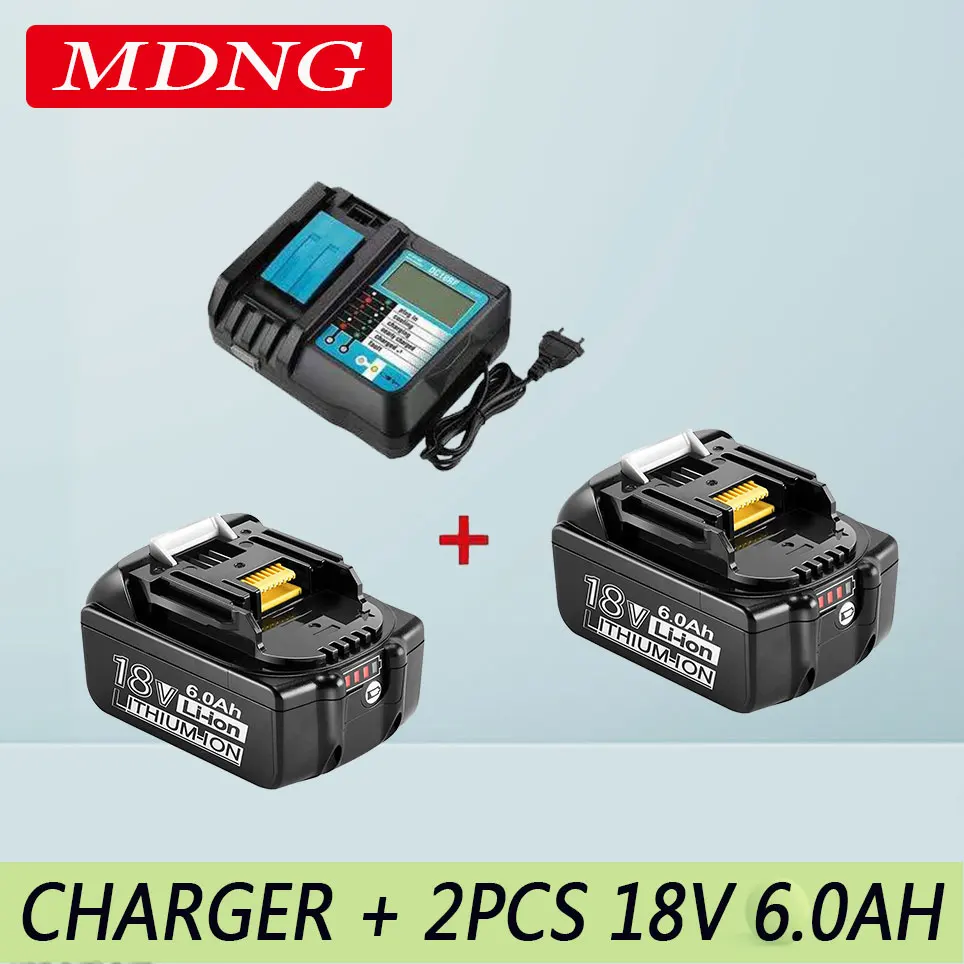 

Original BL1860 Rechargeable Battery 18 V 6000mAh Lithium ion for Makita 18v Battery BL1840 BL1850 BL1830 BL1860B+ 4A Charger