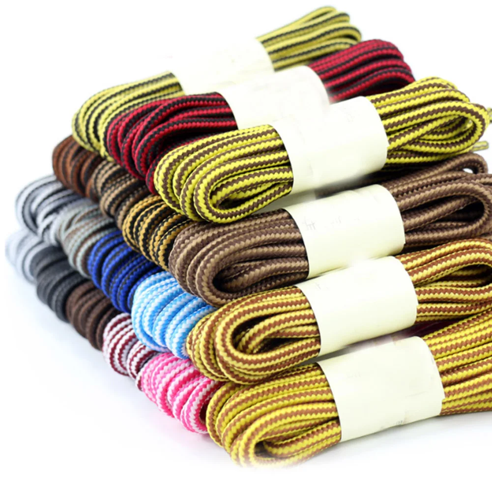 

1 Pair Martin Shoes Round Shoe Laces Striped Double Color Fashion Shoelaces Outdoor Hiking And Leisure Sports Shoelace