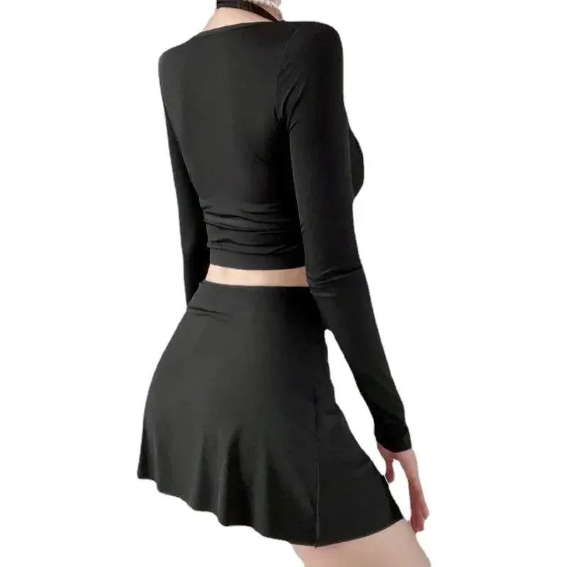 Купальник 2024 новый корейский сексуальный однотонный купальник с высокой талией