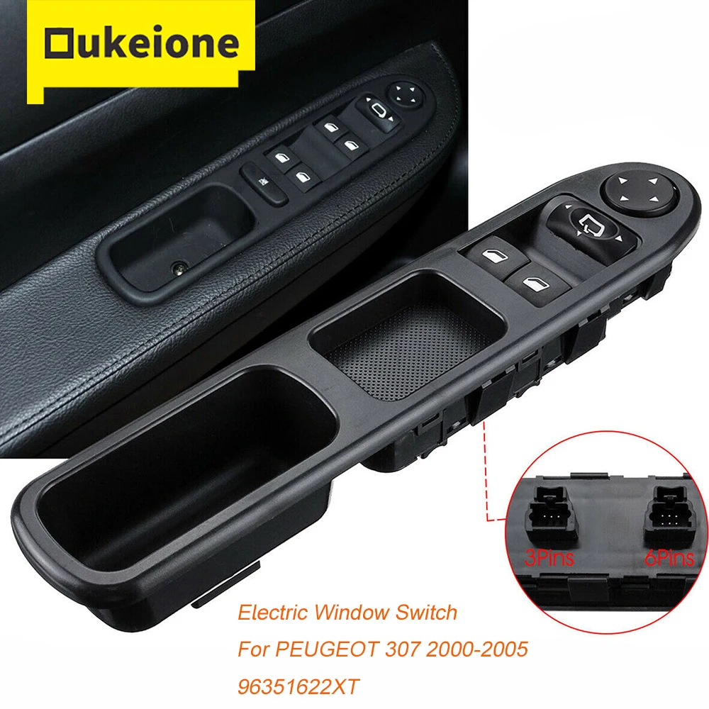 

For Peugeot 307 2000 2001 2002 2003 2004 2005 Electric Window Switch Lifter Regulator Control Console Button 96351622XT 6554.E4