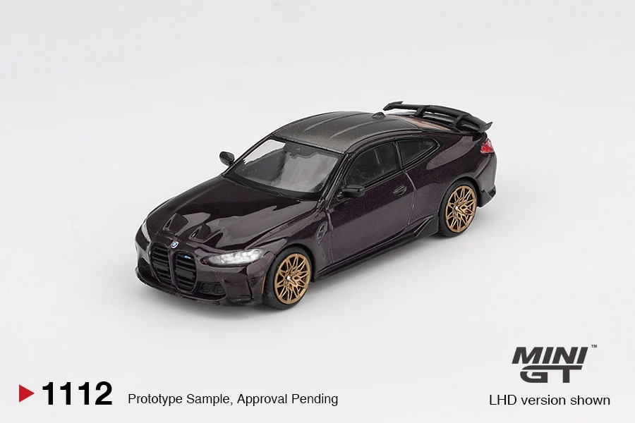 Фото MINIGT 1/64 BMW M4 M-Performance (G82) Daytona Violet MGT01112-CH Автомобиль из сплава, литая под давлением металлическая модель, детские игрушки для мальчиков №1