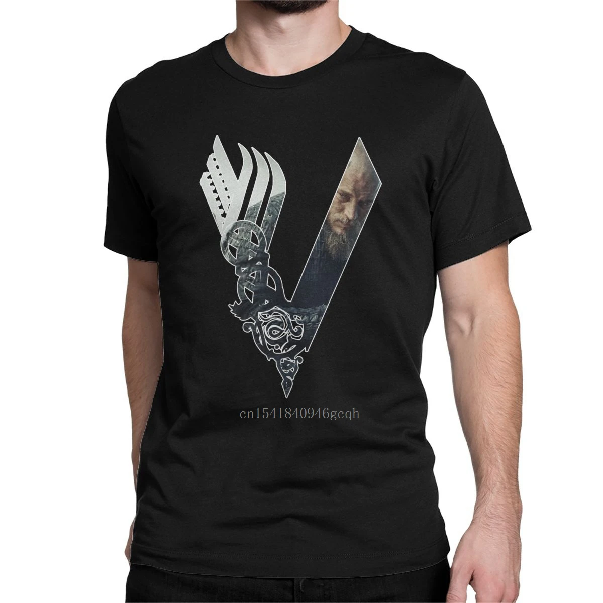 

Vikings Logo Ragna T Shirts for Men Cotton Humorous T-Shirts O Neck Floki Tees Short Sleeve Clothes Big Size