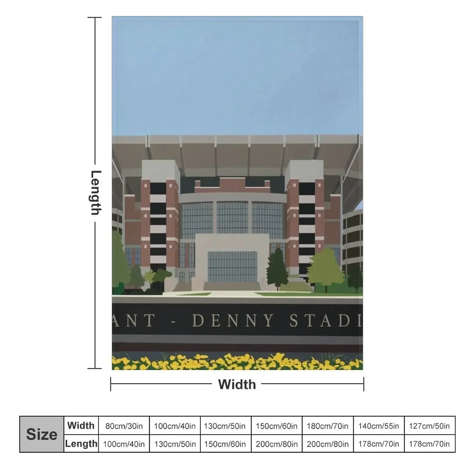 Одеяло Bryant Denny Stadium мягкие одеяла для кроватей в стиле аниме