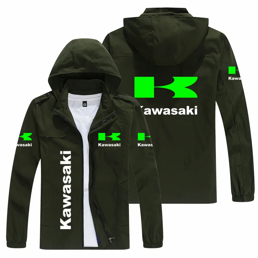 

The new 2022 Kawasaki Jacket motorcycle trend men's coat sports casual loose large size versatile men's wear