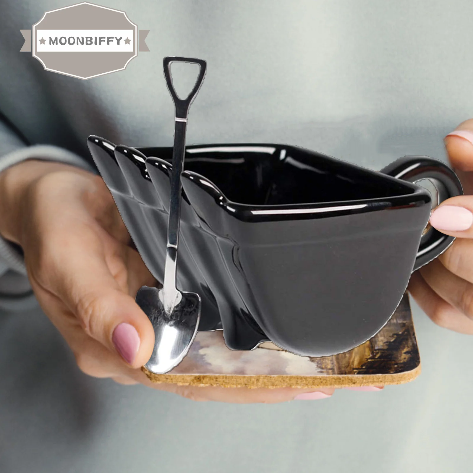 

Керамическая кружка, экскаватор, модель ведра, кофейная кружка с лопаткой, ложка для десерта, забавные кружки, кружка для торта, подарок