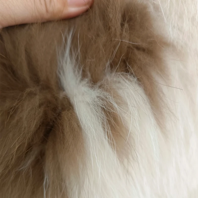 Fashion Real Fox Fur Coat Autumn and Winter Luxury Knitted Coat Women's Long Sleeve Fox Fur Loose Top New Jacket