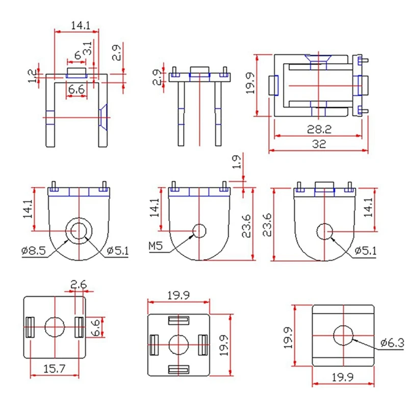 

4 Pcs Aluminum Alloy Pivot Joint For Aluminum Extrusion Profile 2020 Series Flexible Pivot Joint 2020 Aluminum Profile