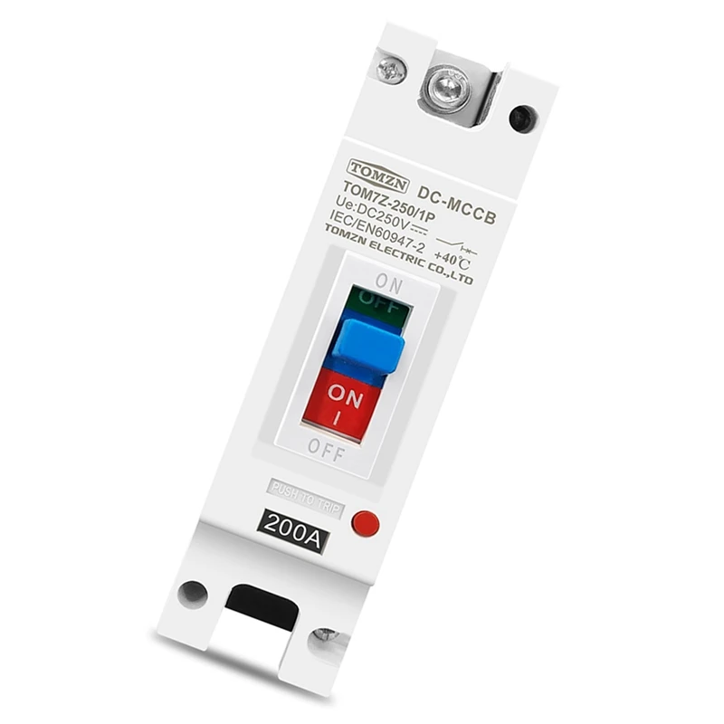 

TOMZN 1P DC 250 В DC, литая лампа для солнечных батарей, автоматический выключатель MCCB, защита переключателя от перегрузки для солнечных фотоэлектрических систем