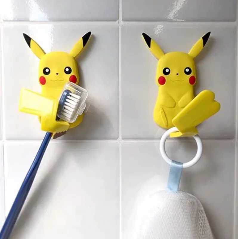 

Pokemon Cartoon Creative Seamless Hook Pikachu Animation Soft Glue Strong Sticky Hook Free Punching Sticky Load-bearing Hook