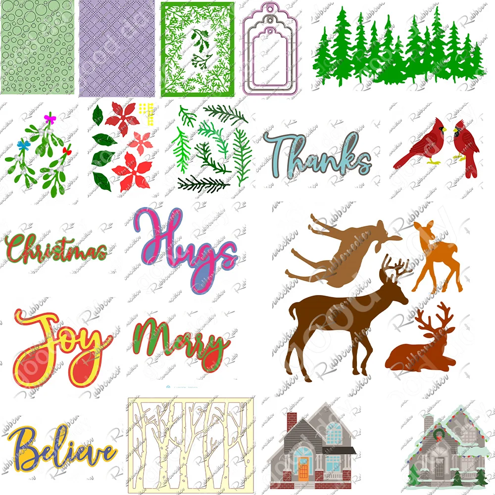 

New Houses Woods Animals Metal Cutting Dies Scrapbook Diary Decoration Embossing Template Diy Greeting Card Handmade Hot Sale