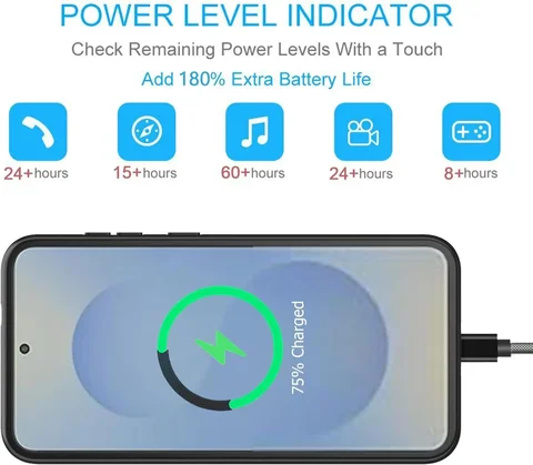 Чехол для зарядного устройства для Samsung Galaxy S25, портативный внешний аккумулятор, чехол для зарядки, чехол для аккумулятора, внешний аккумулятор
