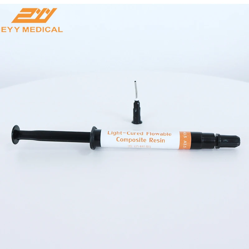

EYY A2 A3 Dental Flow Composite Resin Flowable Light Cure Curing Syringes Black Syringe Refill Delivery Tips Dental Materials