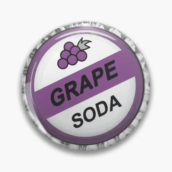 Grape Soda  Customizable Soft Button Pin Funny Women Decor Fashion Brooch Clothes Metal Cartoon Creative Badge Lover Cute Collar