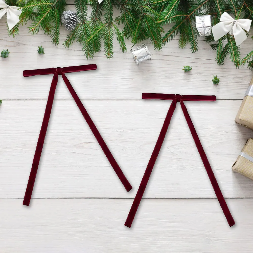 12-60 шт. бархатные рождественские банты для декора рождественской елки подарочные