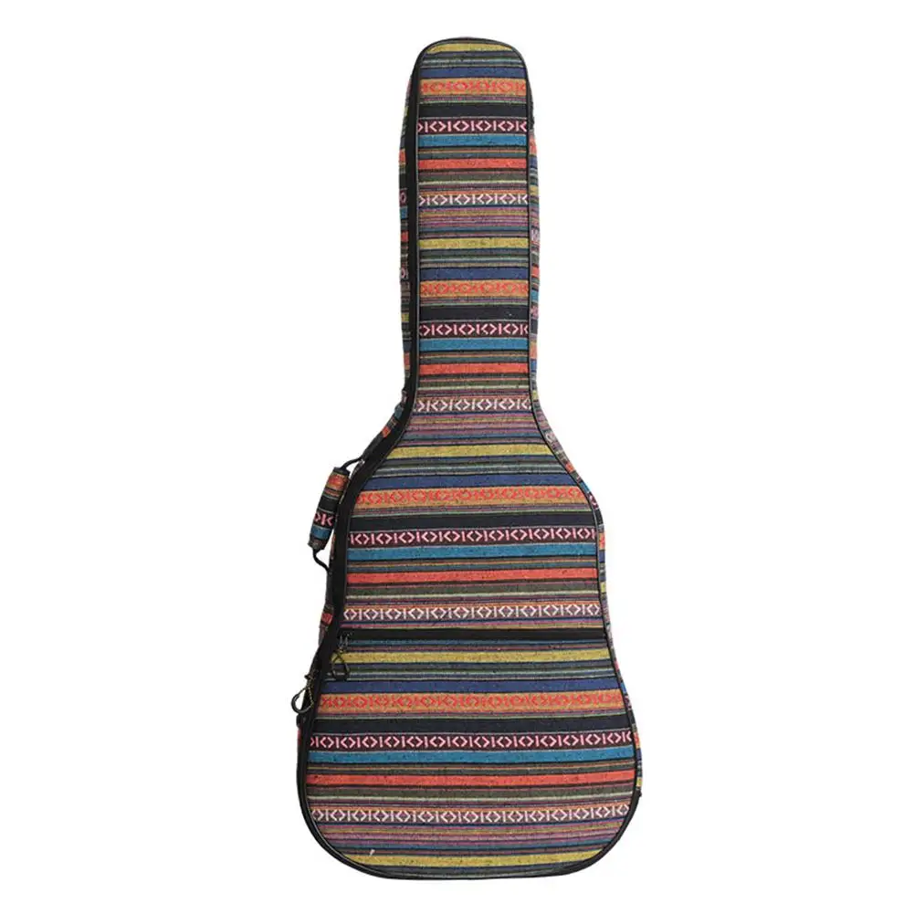 

40/41 Inch Electric Guitar Case Ethnic Knitting Style Classical Acoustic Guitar Thickened Internal Waterproof Backpack