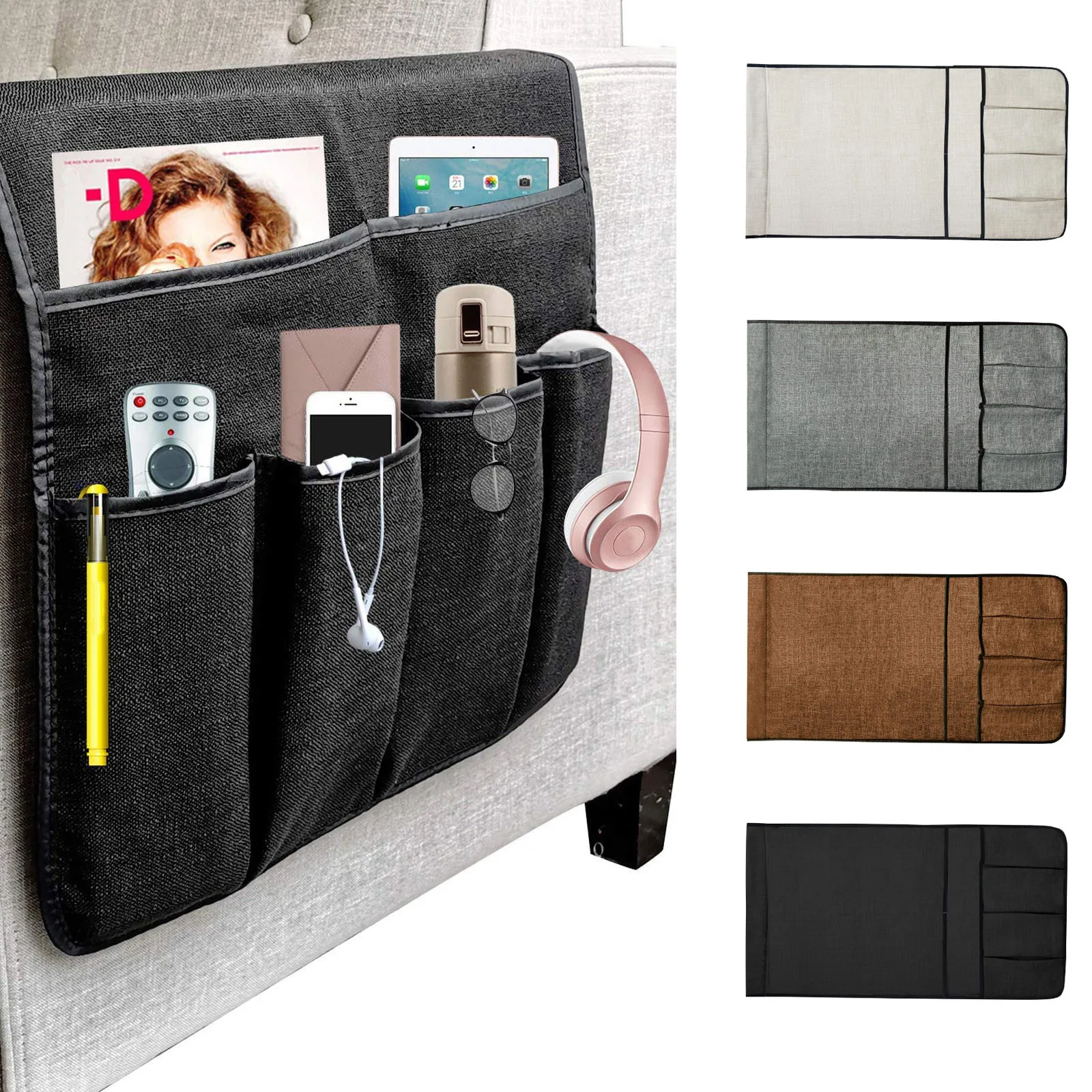 Wool Storage Bag Controller Bracket Bag Bag Storage Non Slip With Pocket Sofa Armrest Storage Housekeeping & Organizers