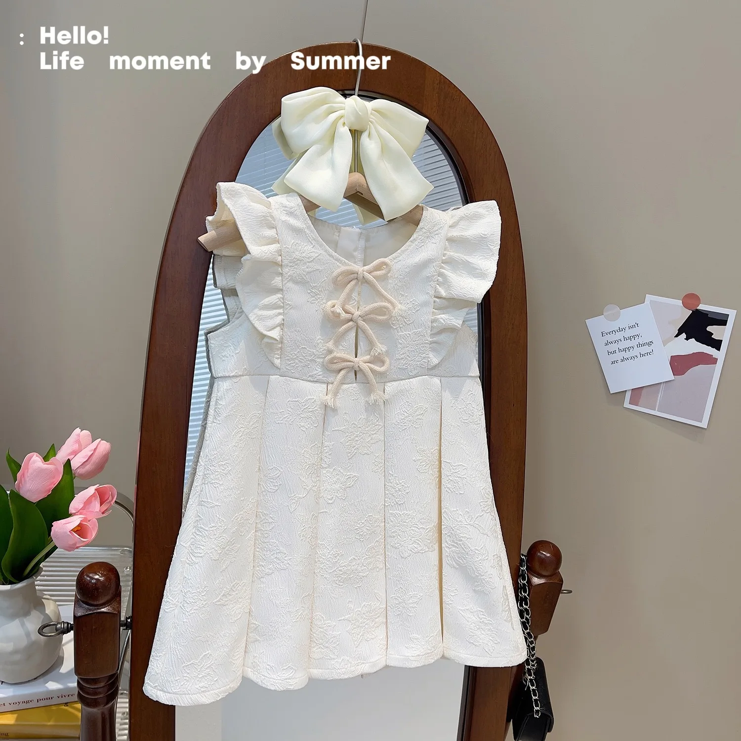 

2023 Summer New Style Kids Girl Fashion Dress for Baby Girl Princess Dress with Bowknot Elegant Dress Children Toddler Clothes