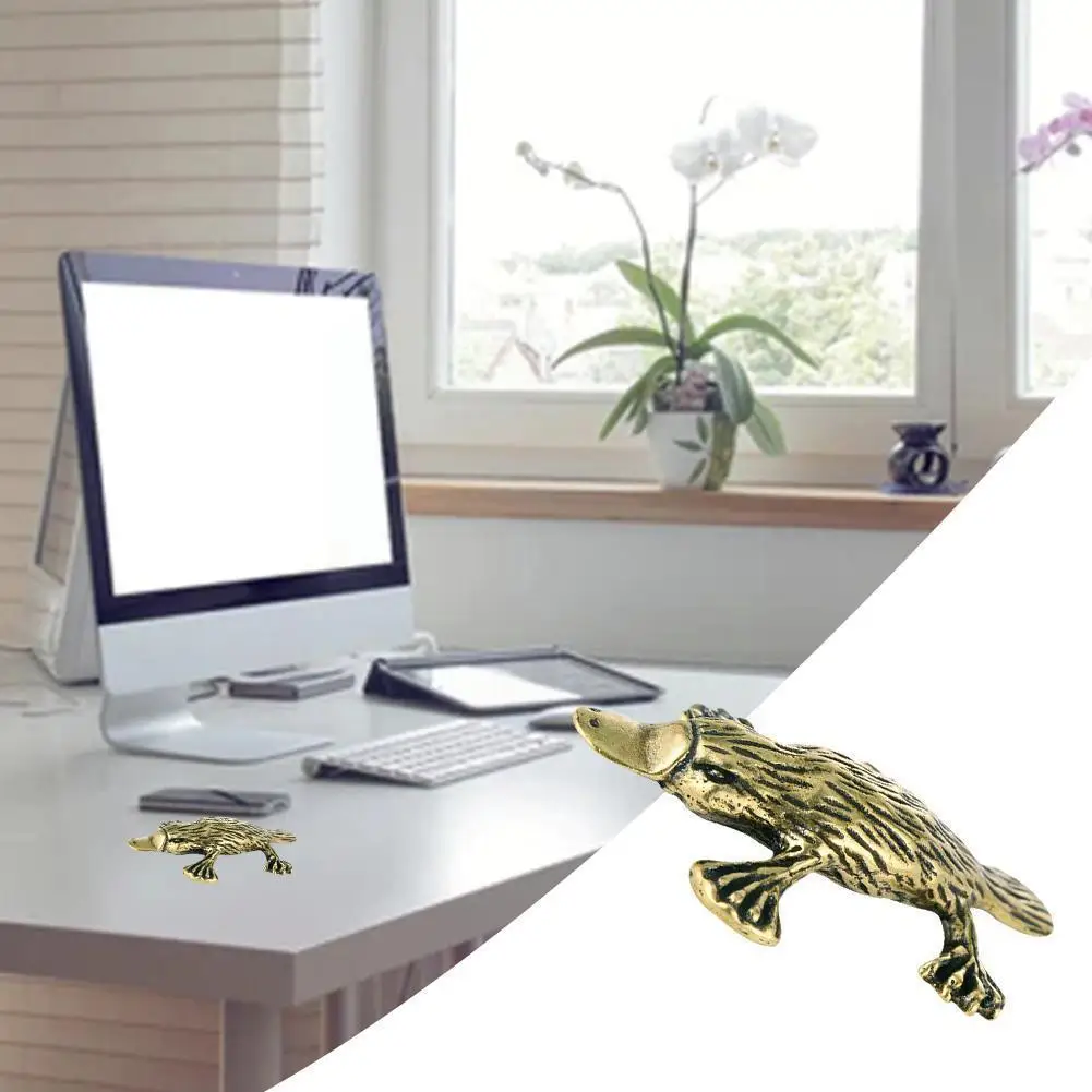 

1pc Vintage Brass Animal Shaped Figurine Miniature Small Crafts Ornament Home Desktop Decorations Gifts Accessories K0Q1