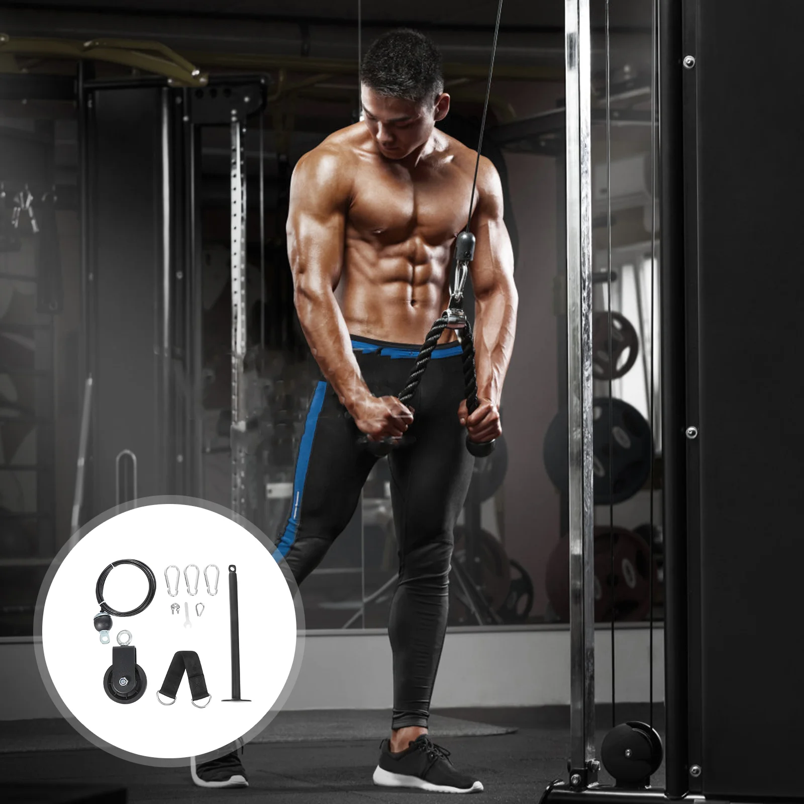 

1 Set of Fitness Device Arms Training Exerciser Tricep Trainer Pulley System