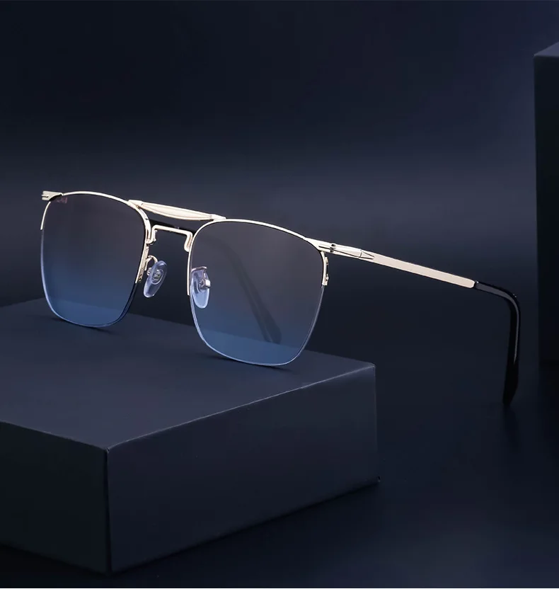 

Retro Half-frame Sunglasses Fashion For Men Driving Sunglasses Ladies Gradient Lens Glasses High Quality Square Framed Shades