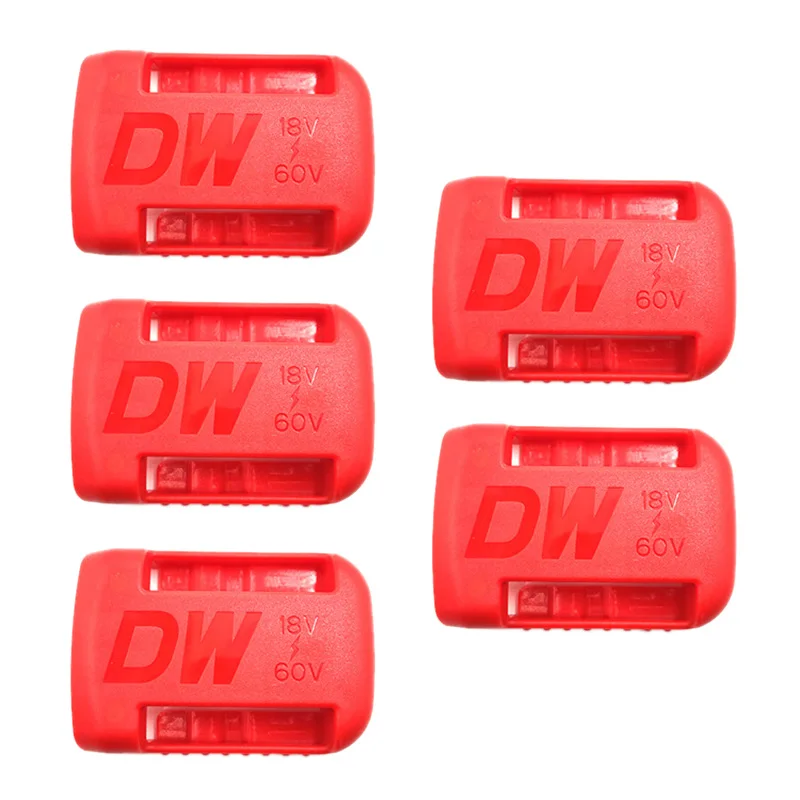 

5 Packs Stealth Battery Mounts Holder,for De-Walt 18V 20V 54V 60V Battery Drill,Belt Clips Holders,Store Battery(Red)