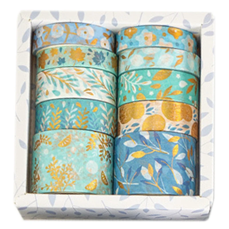 

10PCS Washi Tape Gift Box Scrapbook Decoration Masking Tape Creative Art Handbook Material DIY Stickers