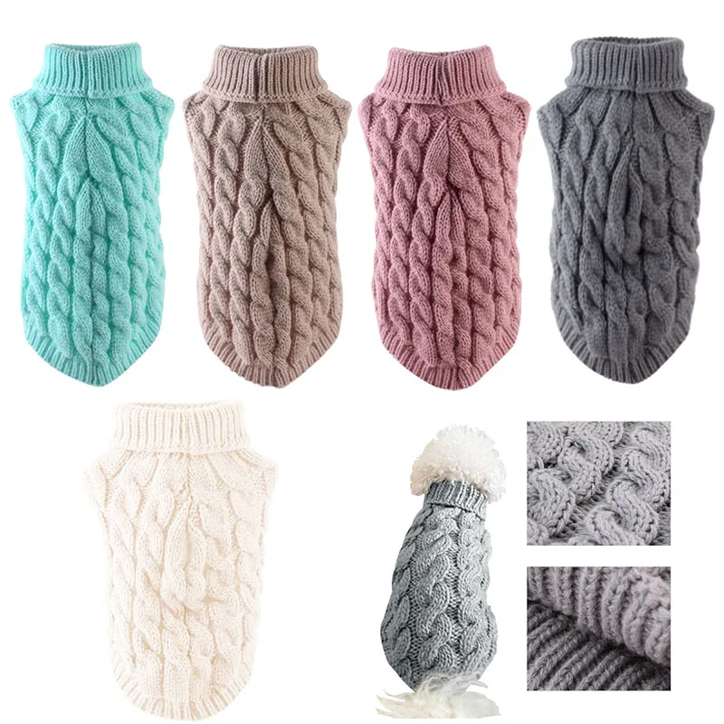 Pet Sweaters for Small Dogs Winter Warm Dog Sleeveless Clothes Turtleneck Knitted Dog Clothing Puppy Cat Vest Sweater Chihuahua