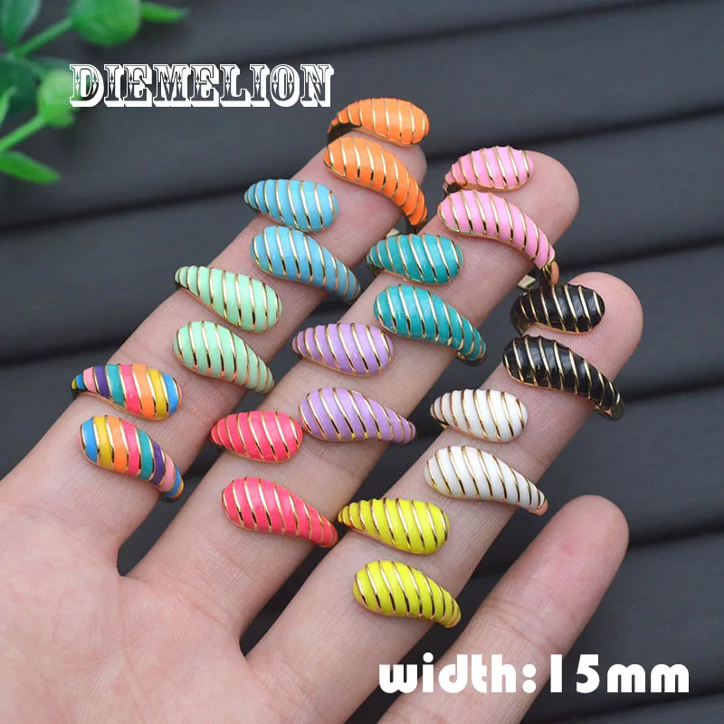 

10 шт./партия, женские позолоченные кольца с эмалью