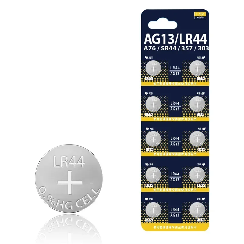 Фото 10-100 шт. LR44 AG13 батарейка-таблетка 1,5 В 357 SR44 LR1154 батарейки-монета SR1154 SP76 для часов, игрушек, пульта дистанционного управления №3