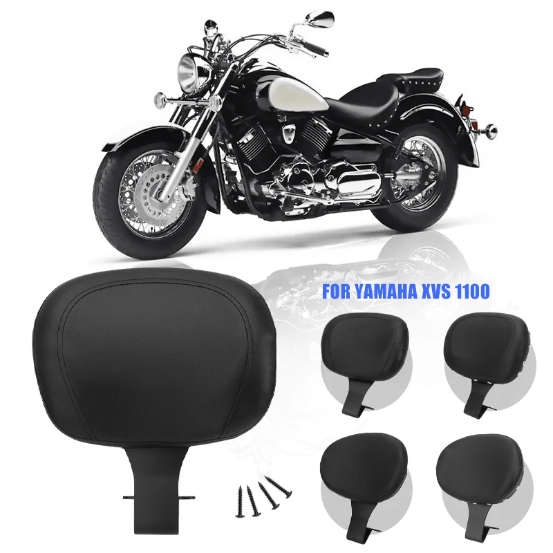 For Yamaha V Star 1100 XVS 1100 Drag Star 98-18 Motorcycle Rider Backrest Front Driver Sissy Bar Leather Cushion Pad Accessories