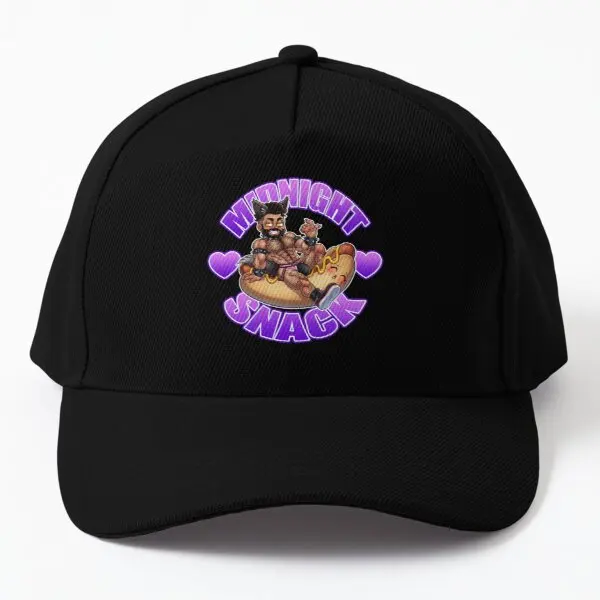 Midnight Snack  Baseball Cap Hat Snapback Mens Black Casual Boys Solid Color Casquette Fish Czapka Printed Sun Outdoor Bonnet
