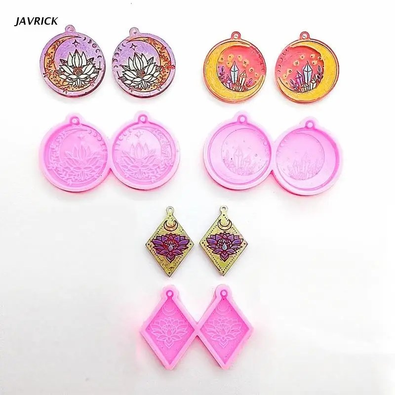

Star City Lotus Sunrise Keychain Mold Resin Pendant Mold Suitable for Diy Craft