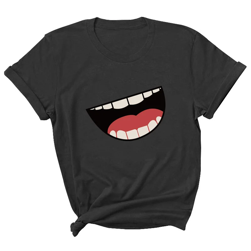 

Smiling Mouth Women T Shirt Short Sleeve Women Tshirt Tee Shirt Tops