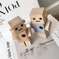 wooden robot ornaments nordic creative baby toys living room bedroom decoration miniatures kids gifts home decoration props ins