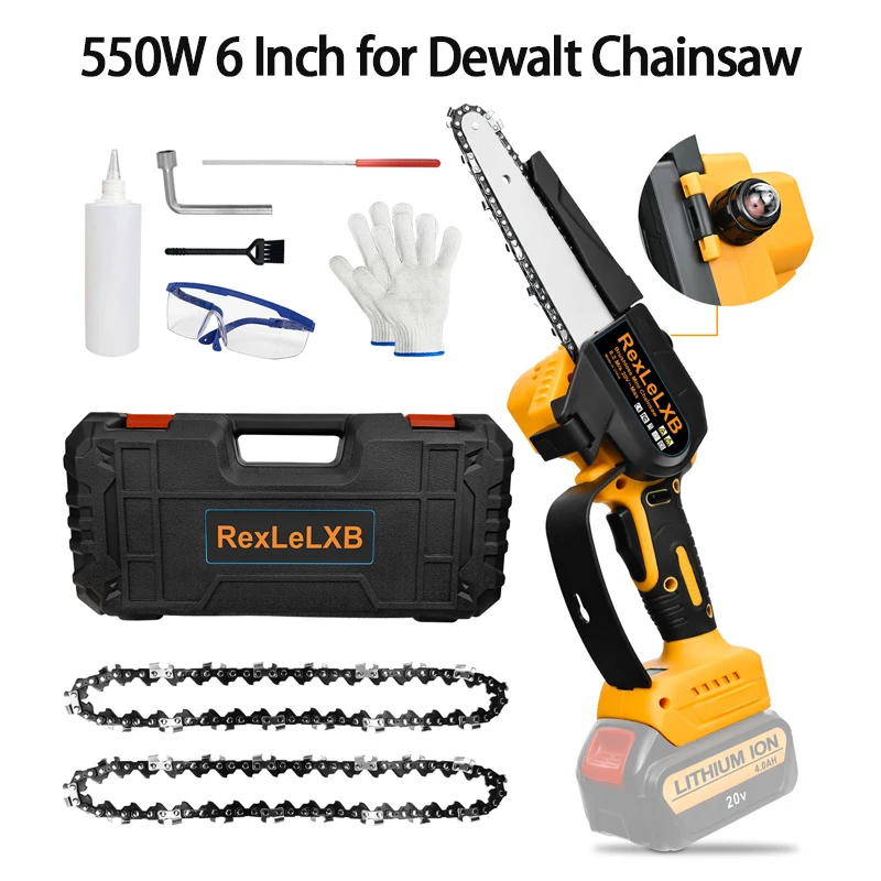 550W 6 Pollici Per Dewalt 18-20V Batteria Agli Ioni Di Litio Utensili Elettrici A Batteria Motosega Da Giardino Con Taglierina Per Legno