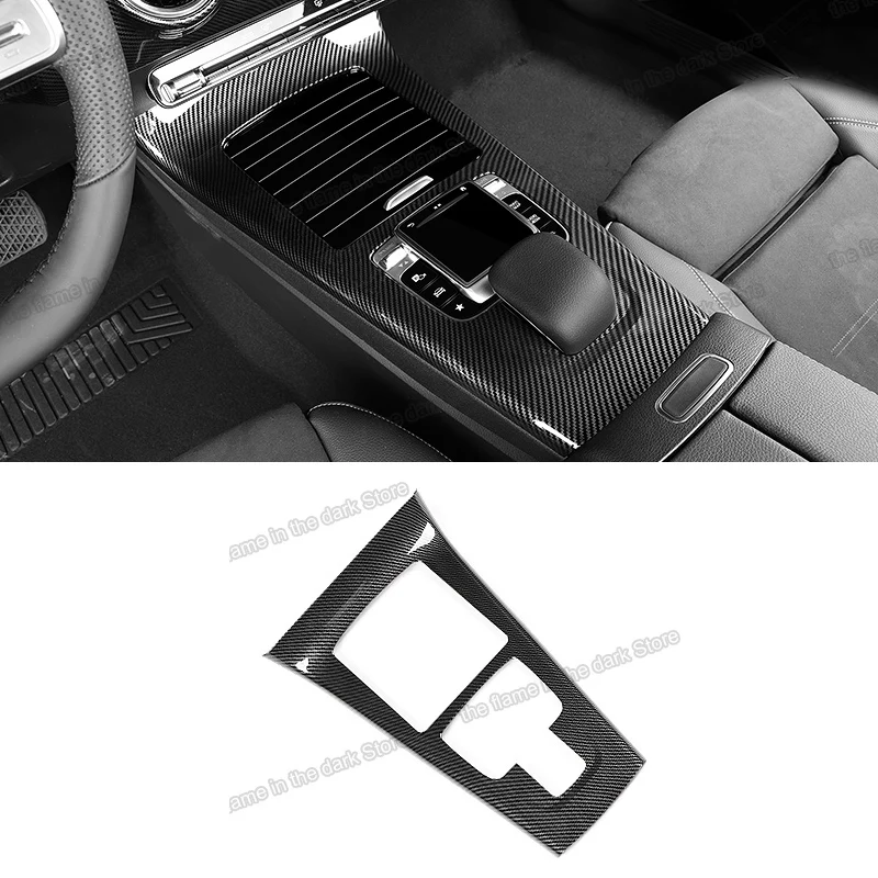 

Lsrtw2017 Carbon Fiber Car Center Control Gear Panel Armrest Trim for Mercedes Benz A Class A200 A180 2019 2020 W177 Accessories