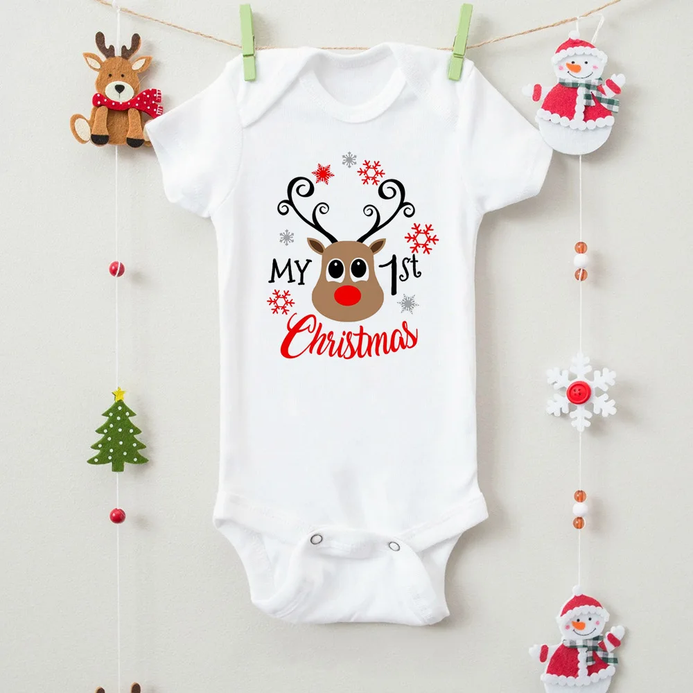 

My First Christmas Cute Baby Girl Clothes Deer Bodysuit Baby for Presents Toddler Girl Clothes Fashion Designer Infant Clothes